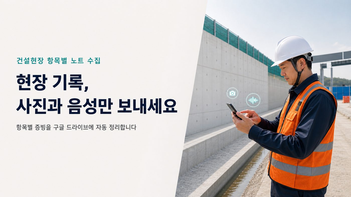 현장 기록, 사진과 음성만 보내세요