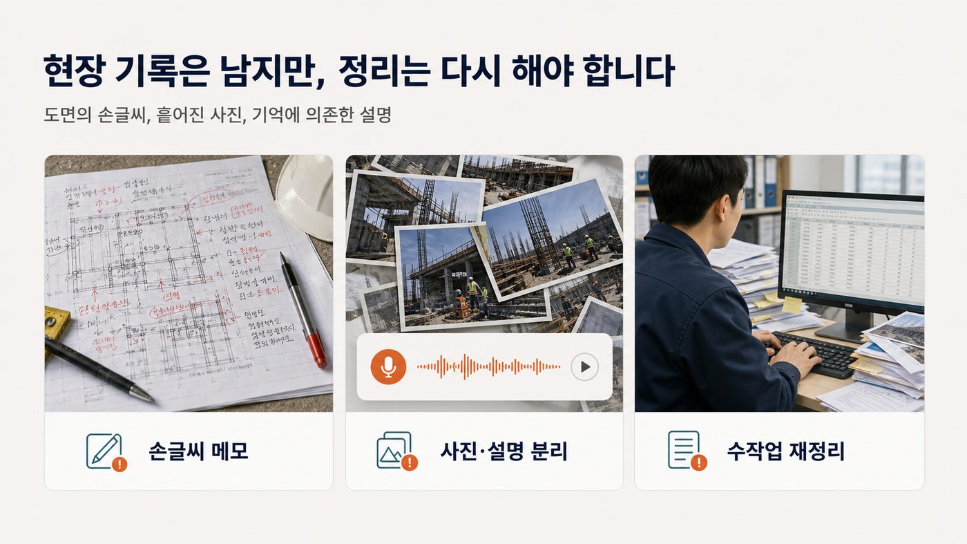 현장 기록은 남지만 정리는 다시 해야 합니다